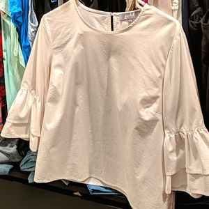Marled flowy sleeve shirt